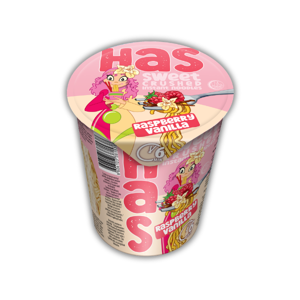 HAS noodles Raspberry Vanilla – sweet raspberry and vanilla flavour
