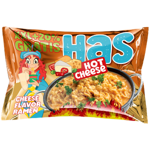 Single pack of HAS noodles Hot Cheese – creamy cheese flavour, 120 g