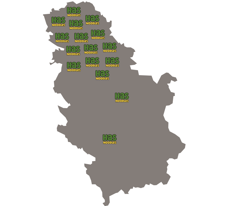 Mapa pokrivenosti HAS nudli.