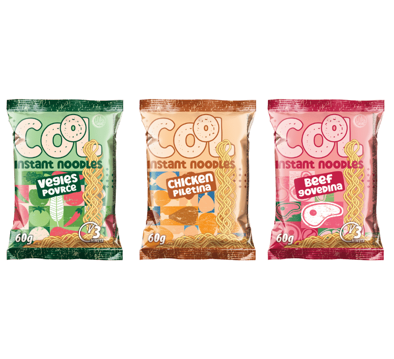 Cool pakovanje HAS nudli – manja porcija od 60 g za užinu u pokretu ili školski ranac.