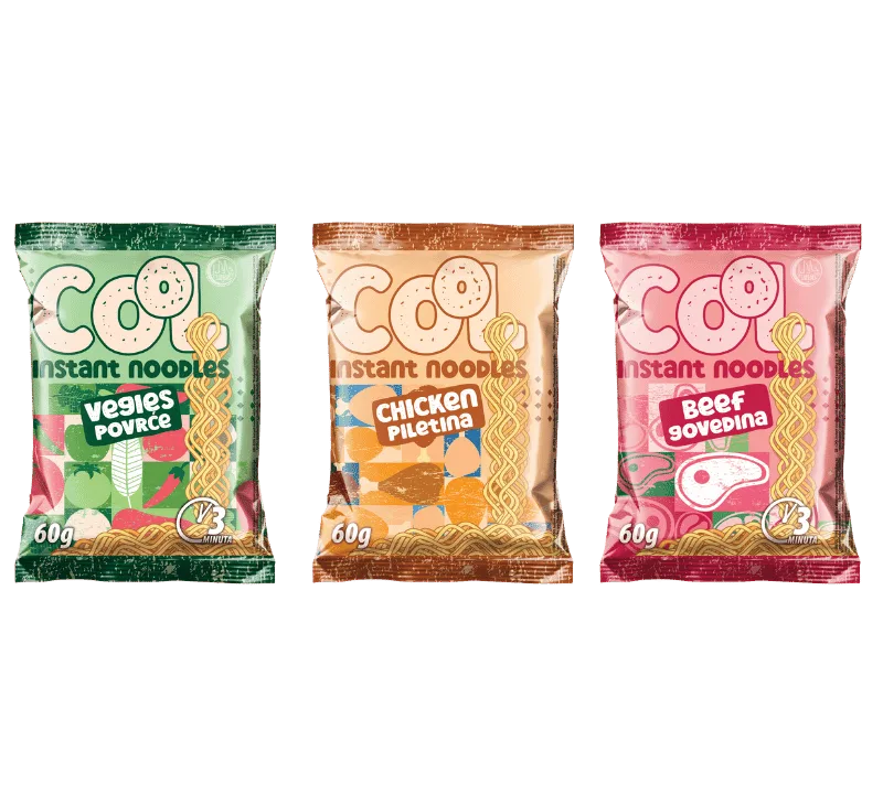 Cool pakovanje HAS nudli – manja porcija od 60 g za užinu u pokretu ili školski ranac.